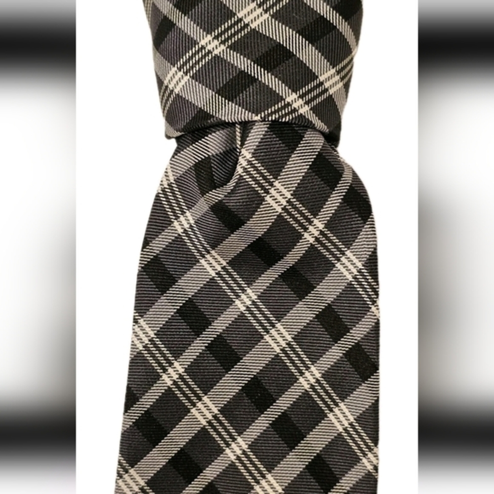 Lauren Ralph Lauren Black and Gray Classic Plaid Tie
